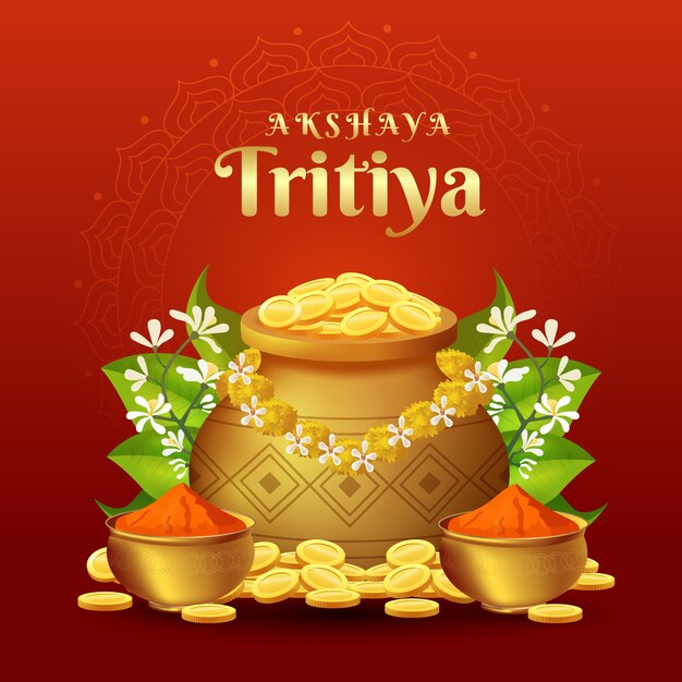 Realistic akshaya tritiya illustration