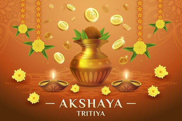 Realistic akshaya tritiya illustration