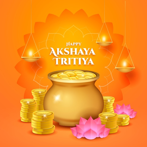 Realistic akshaya tritiya illustration