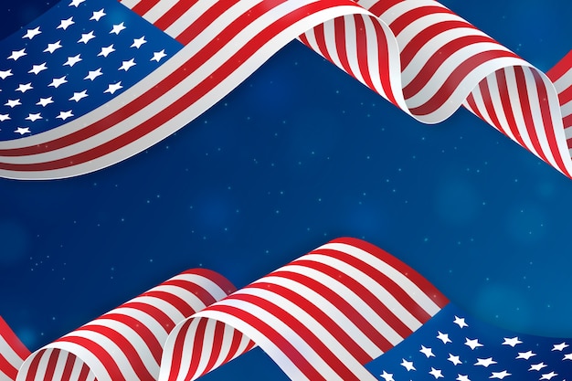 Free Vector realistic american flag background