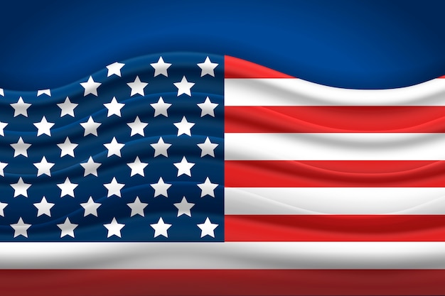 Realistic american flag background