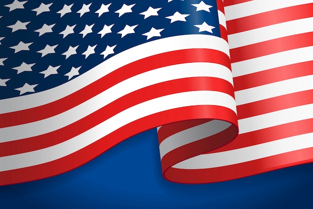 Free Vector realistic american flag background