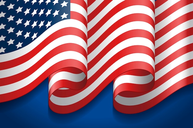 Realistic american flag background