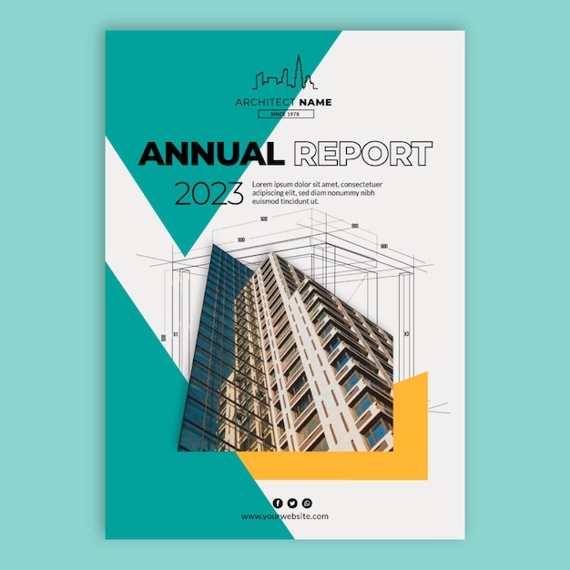 Free Vector realistic architect project annual report