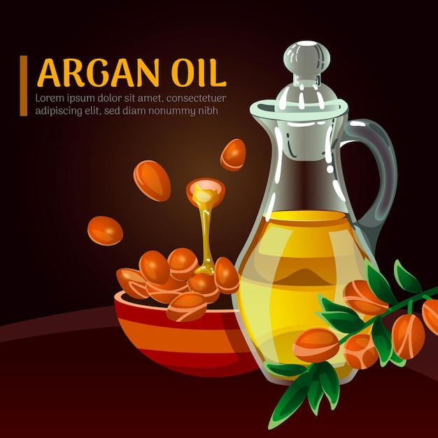 Free Vector realistic argan oil promo