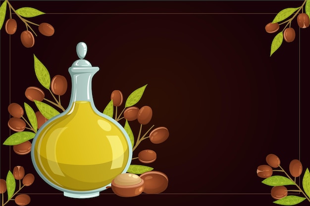 Free Vector realistic argan oil promo