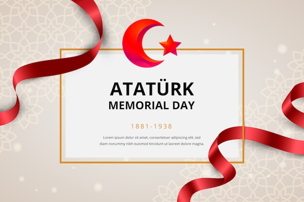 Realistic ataturk memorial day background