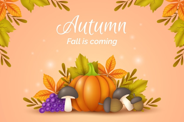 Realistic autumn background