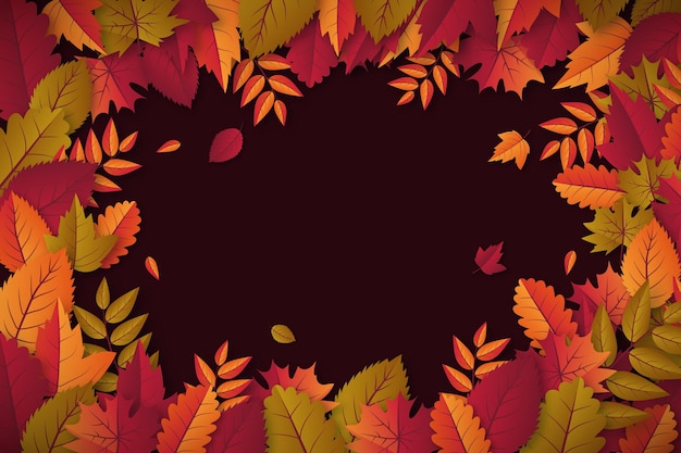 Realistic autumn leaves background