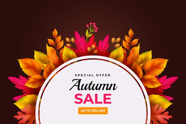 Realistic autumn sale background