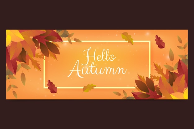 Free vector realistic autumn social media cover template