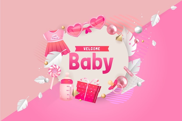 Free Vector realistic baby girl background