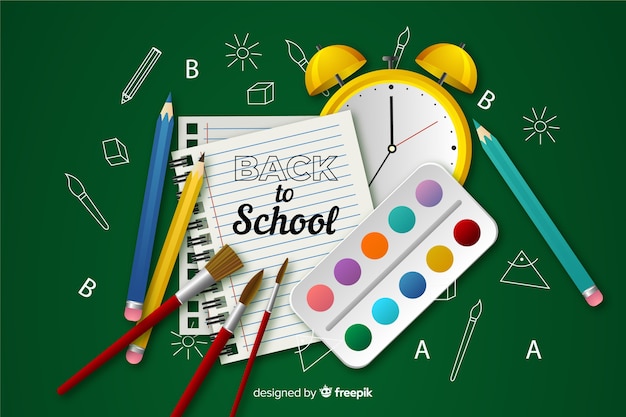 Realistic back to school background