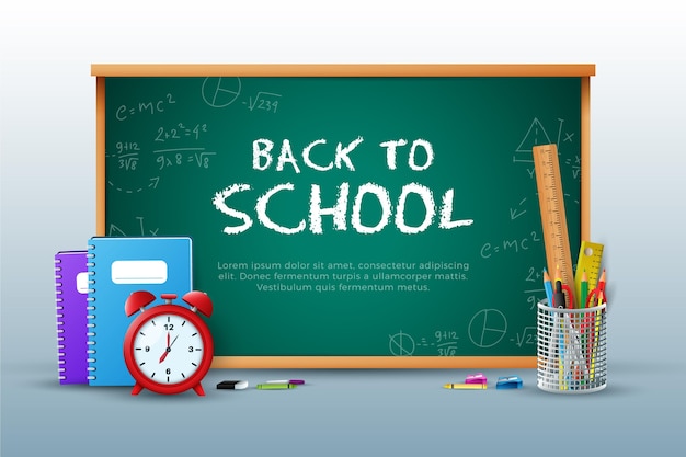 Free Vector realistic back to school background