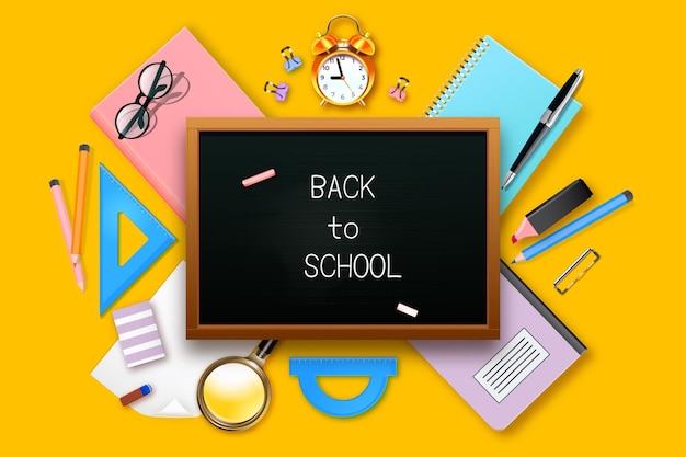 Free Vector realistic back to school background