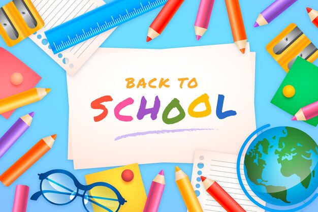 Realistic back to school background