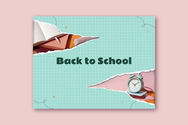 Realistic back to school photocall template