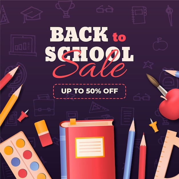 Realistic back to school sales