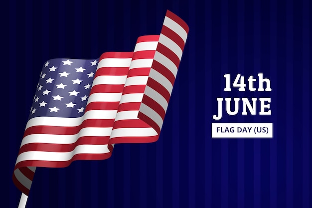 Free Vector realistic background for american flag day celebration