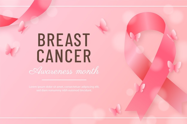 Free vector realistic background for breast cancer awareness month