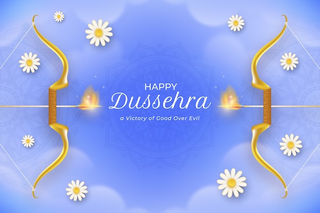 Realistic background for dussehra festival celebration