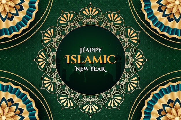 Free Vector realistic background for islamic new year celebration