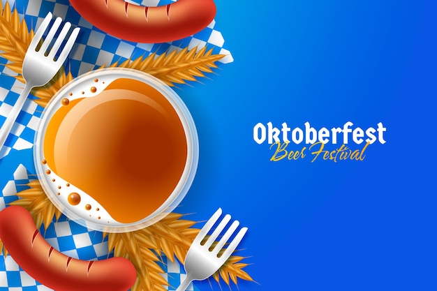 Realistic background for oktoberfest celebration