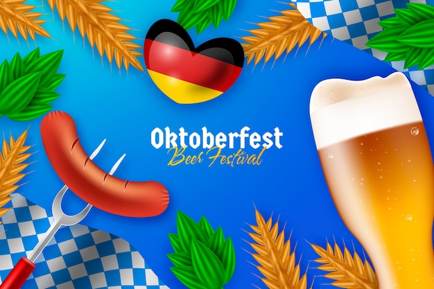 Realistic background for oktoberfest celebration