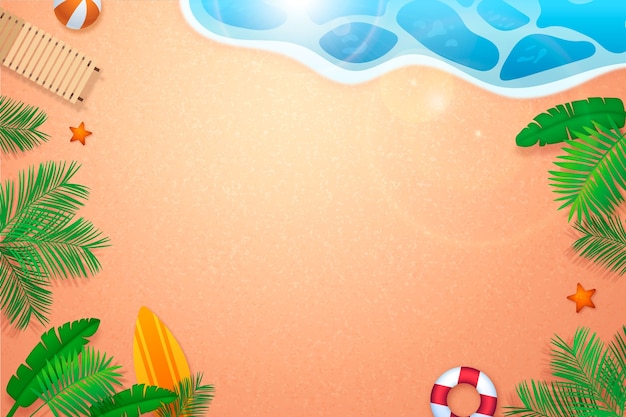 Free Vector realistic background for summertime