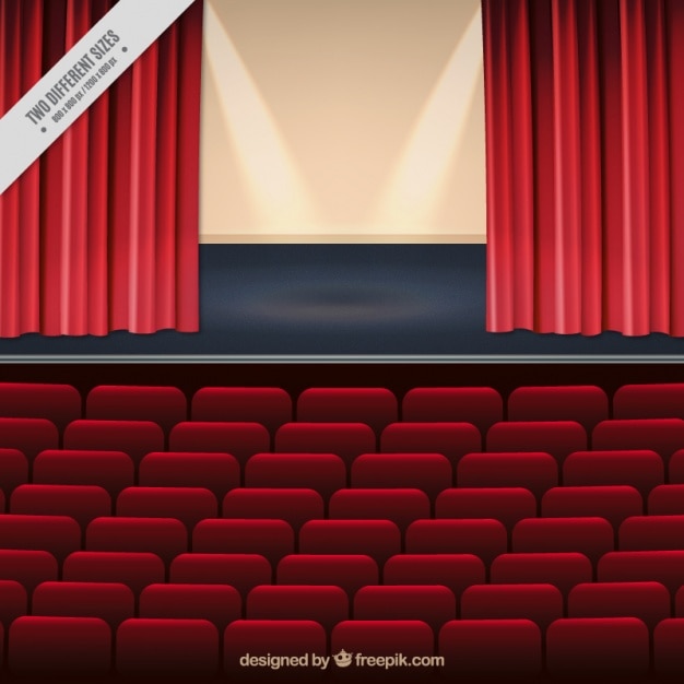 Free vector realistic background of theater stage