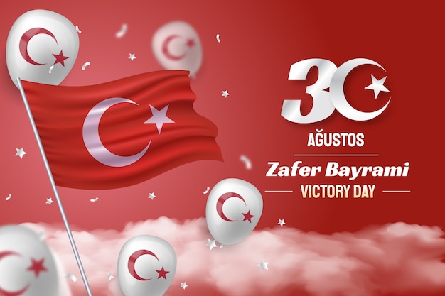 Realistic background for turkish armed forces day celebration