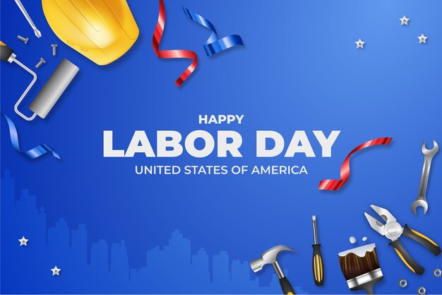 Realistic background for us labor day celebration