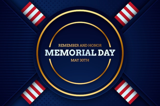 Free Vector realistic background for usa memorial day holiday