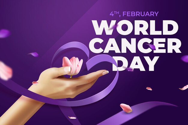 Realistic background for world cancer day awareness