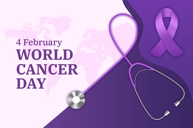 Free vector realistic background for world cancer day awareness