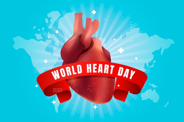 Free Vector realistic background for world heart day awareness