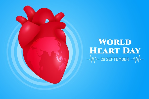 Realistic background for world heart day awareness