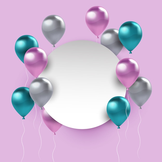 Free Vector realistic balloons with blank banner