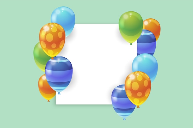 Free Vector realistic balloons with blank banner