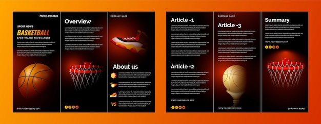 Free Vector realistic basketball brochure