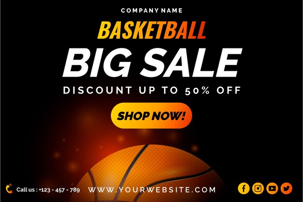 Realistic basketball sale background