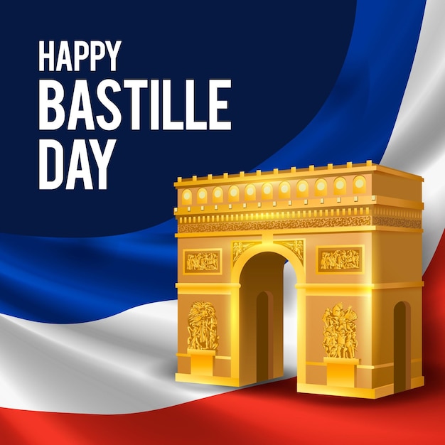 Free vector realistic bastille day concept