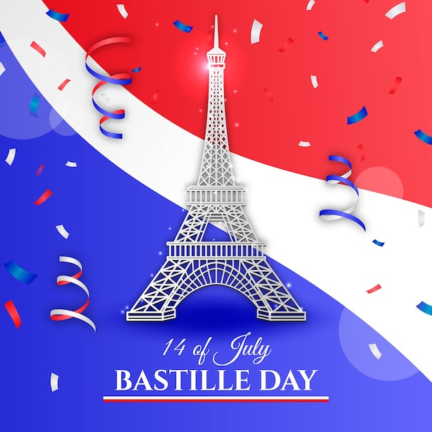 Realistic bastille day concept