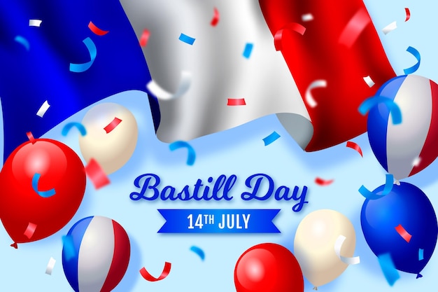 Realistic bastille day concept