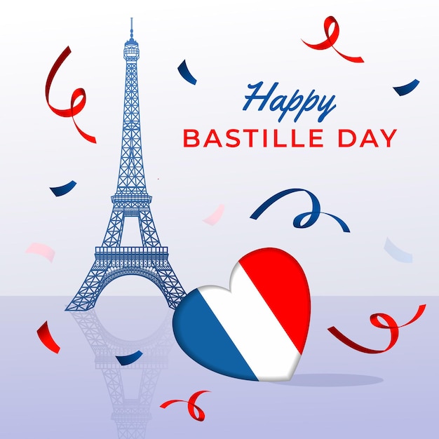 Free Vector realistic bastille day illustration