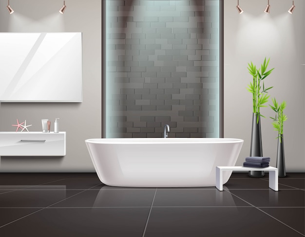 Free Vector realistic bathroom interior