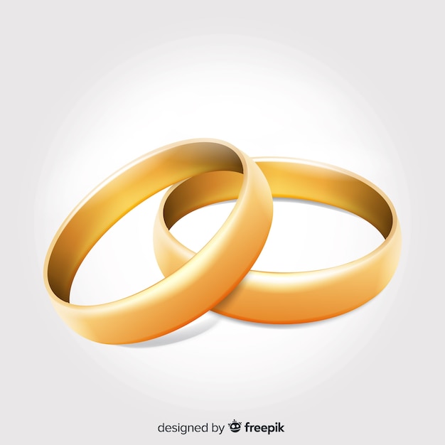 Free Vector realistic beautiful golden wedding rings