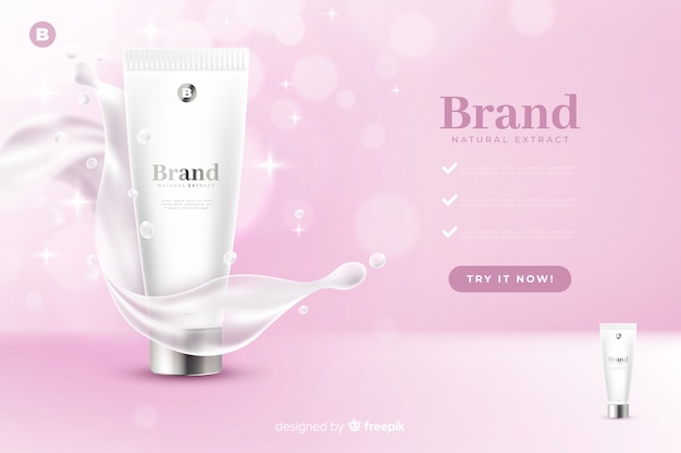 Realistic beauty sale ad template