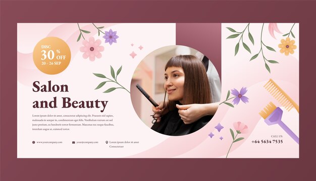 Free Vector realistic beauty salon sale banner