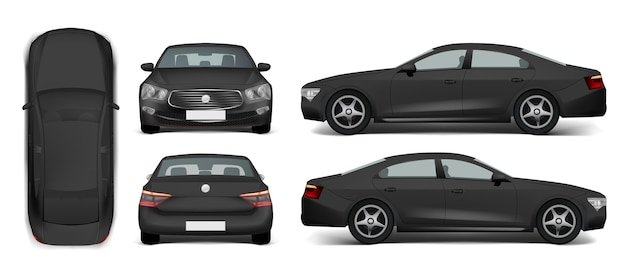 Free Vector realistic black car collection